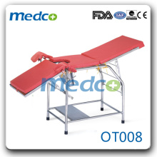 Cama de parto obstétrico de hospital médico de acero inoxidable OT008